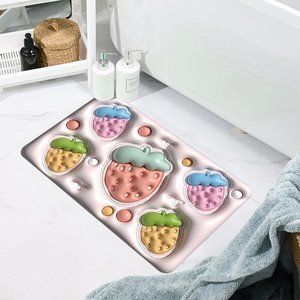 High Quality Diatom Mud 3D Pattern Non Slip Bath Rug with Design Washable Drying